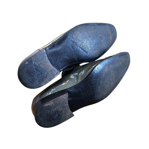 Dolce & Gabbana Green Patent Leather Slip On Pointed Toe Loafers Size US 9 main image 13